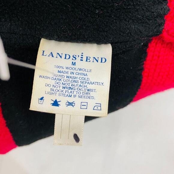 Lands End Unisex Wool Beanie Striped Hat Unisex Medium - Picture 6 of 7